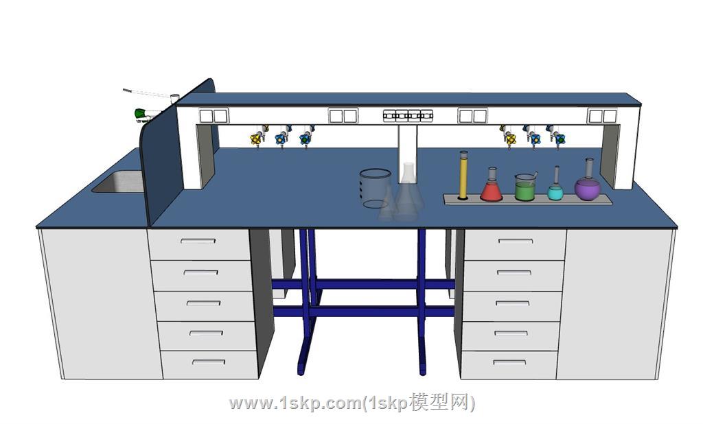 实验室实验桌化学器皿SU模型 1