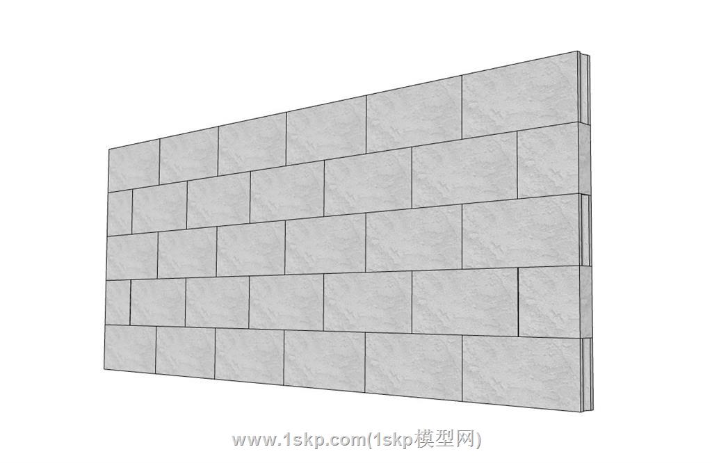 水泥墙壁SU模型 1