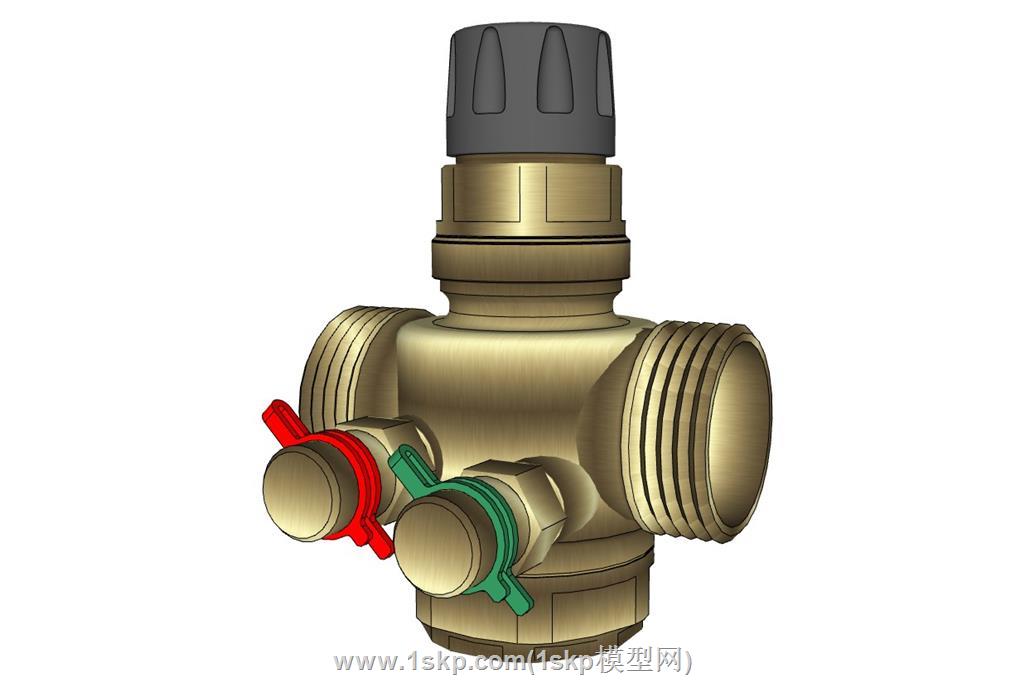 铜制冷热水阀SU模型 2