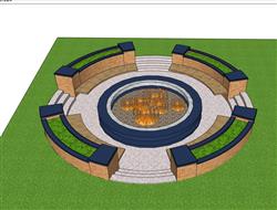 户外烤火场地 免费sketchup模型下载