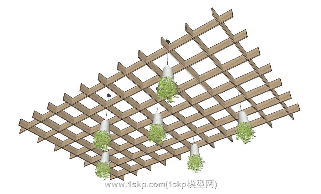 木质格子吊顶 1