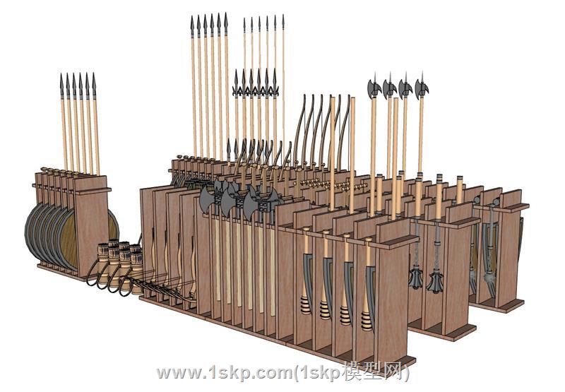 弓箭箭筒长矛武器架冷兵器 3