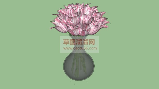 花盆杨花SU模型 1