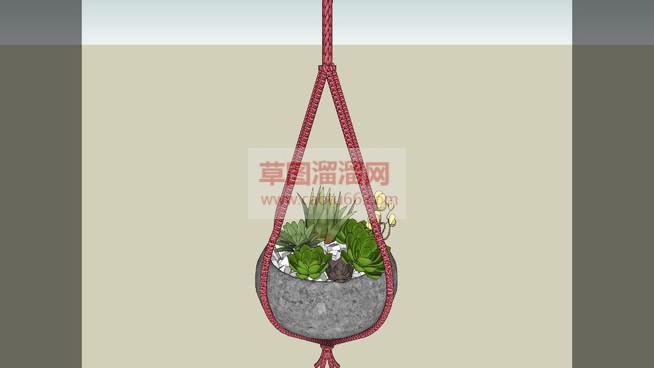 吊篮盆栽植物SU模型 1