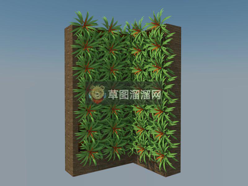 垂直绿化植物墙SU模型 1