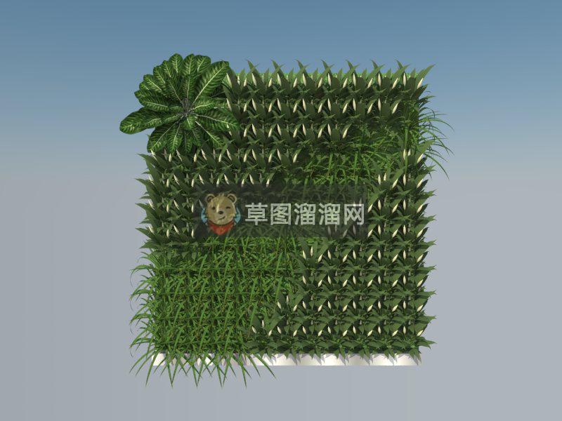 3D垂直绿化绿植墙植物墙SU模型 1