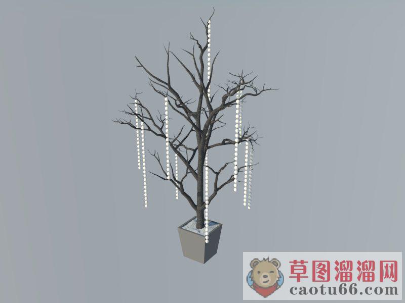 装饰盆栽植物SU模型 1