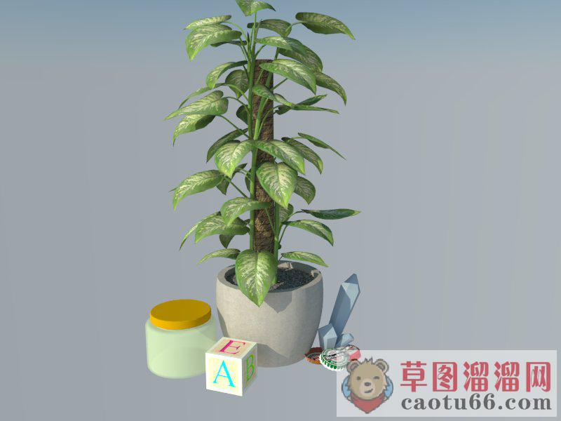 花盆盆栽植物SU模型 1