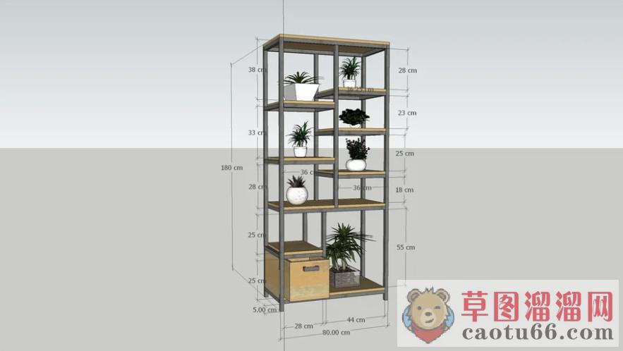 置物架植物花盆SU模型 1