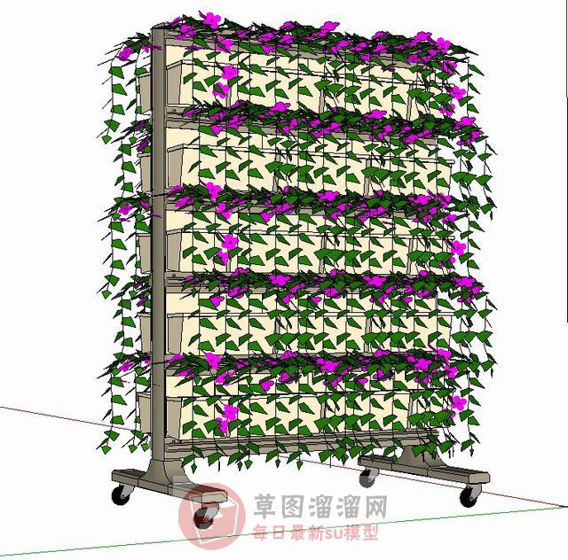 滑轮移动花架SU模型 1