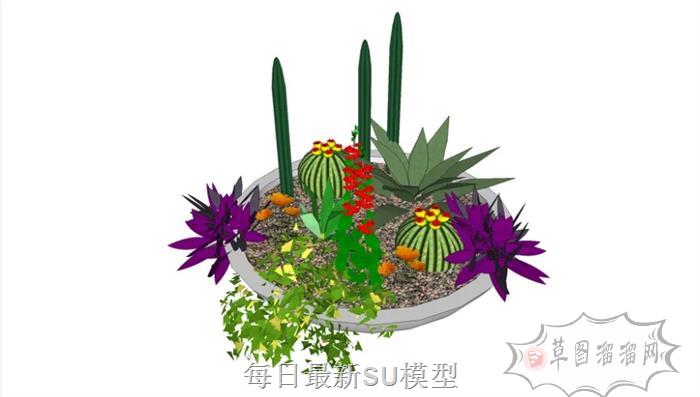 花盆植物盆栽SU模型