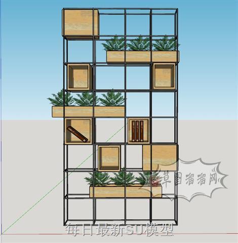 植物架隔断架SU模型 1