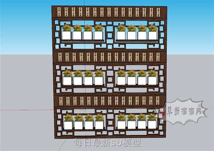 植物架花架SU模型 1