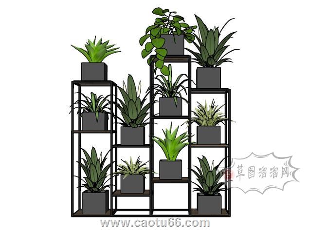 植物架花架SU模型 1