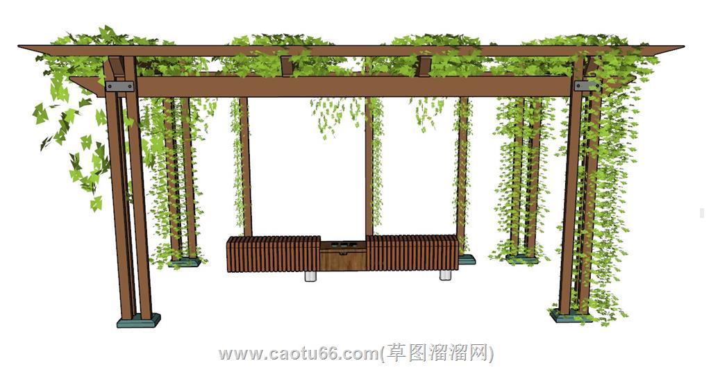 花架植物架爬藤SU模型 1