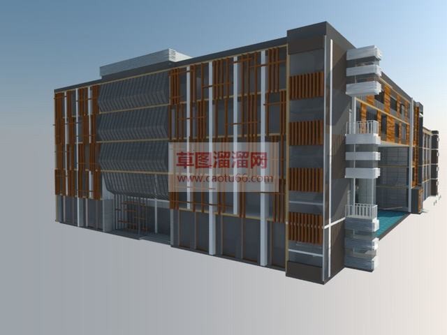 图书馆建筑SU模型 1