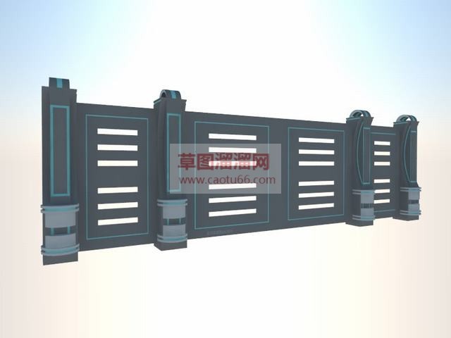 围墙大门闸门SU模型