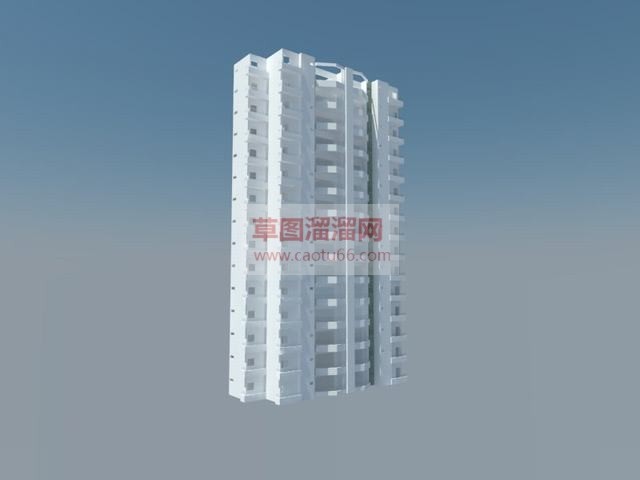 高层公寓建筑SU模型 1