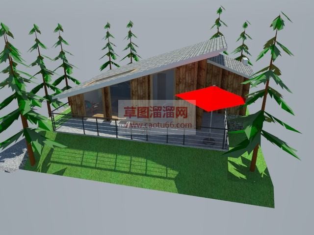 小木屋住宅房屋SU模型 1