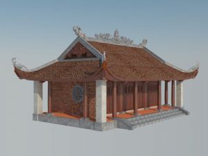 中式寺庙建筑SU模型 免费sketchup模型下载