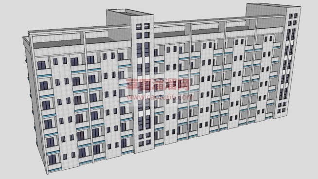 高中宿舍楼建SU模型 1