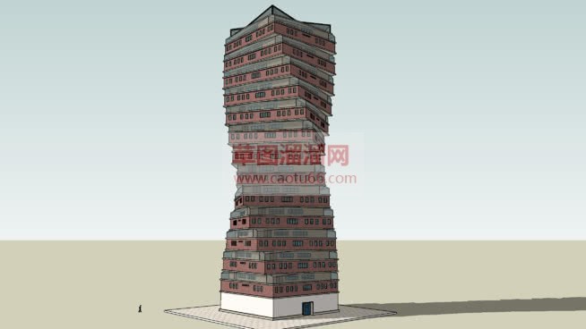 螺旋异形建筑SU模型 1