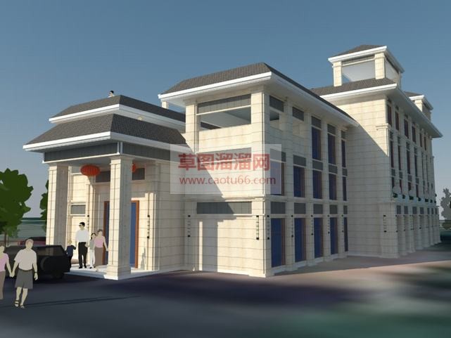 现代展馆建筑SU模型 1