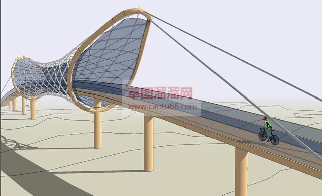 自行车大桥免SU模型 1