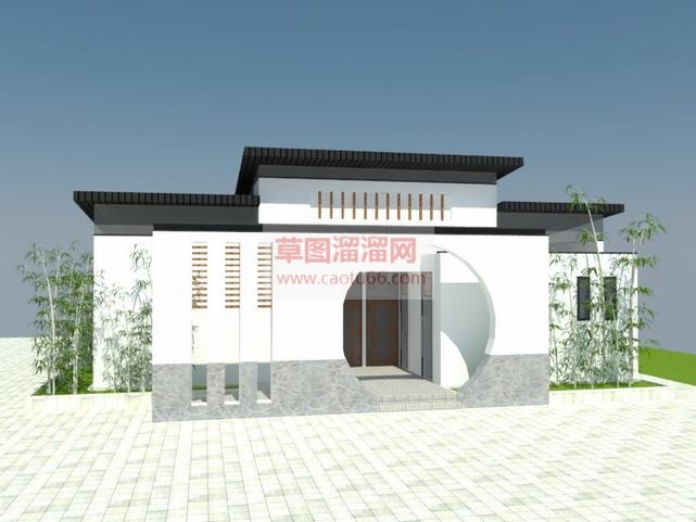 中式厕所建筑SU模型 1