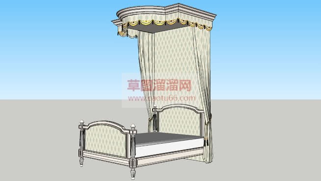 欧式床铺帐床SU模型 1