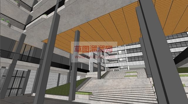 学校建筑设计SU模型 3