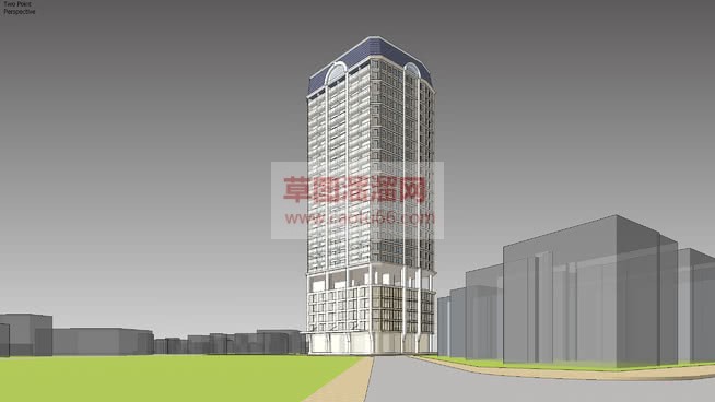 欧式高层建筑SU模型 1