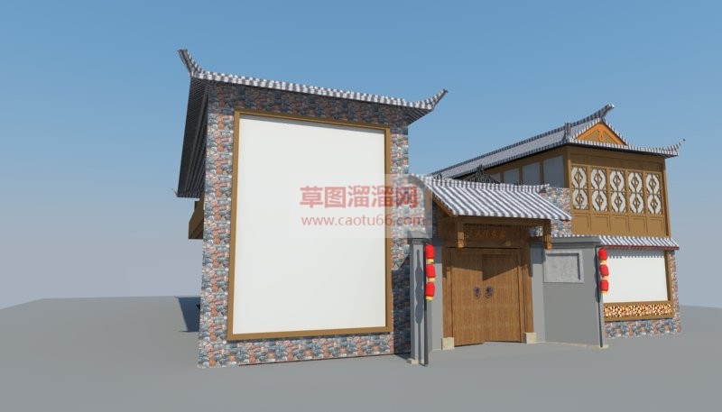 藏式住宅建筑SU模型 1