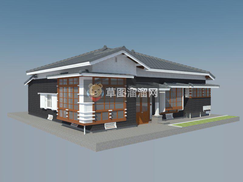 日式建筑住宅SU模型 1