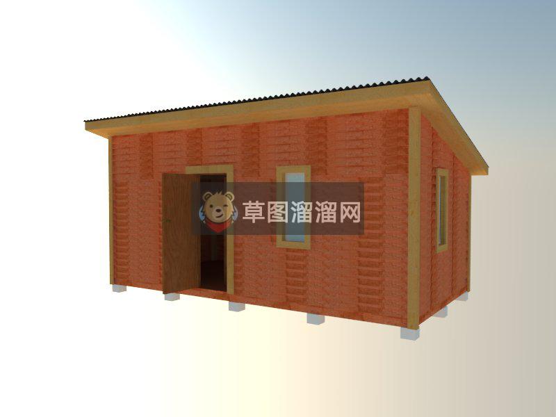 木质小屋房子SU模型 1