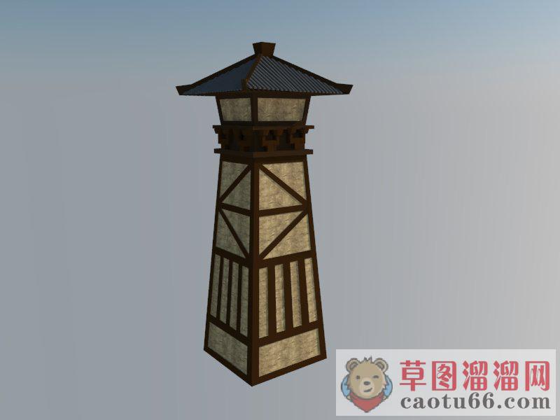 汉代雀楼建筑SU模型 1