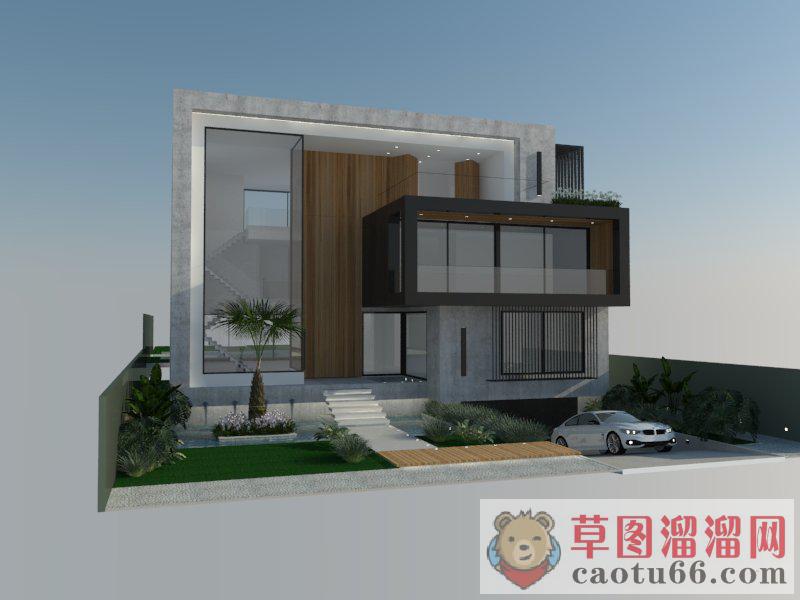 集装箱别墅住宅SU模型 1