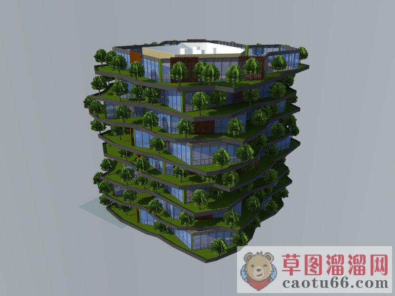 环保生态建筑SU模型 1