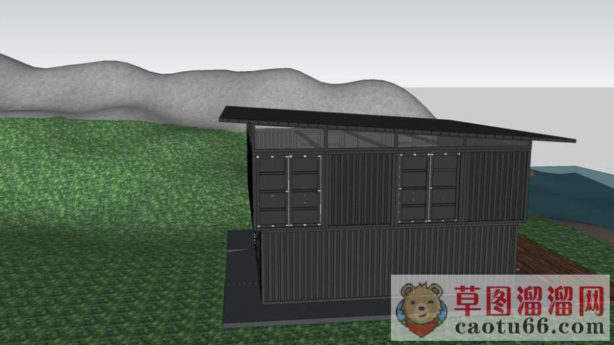 集装箱建筑SU模型 1