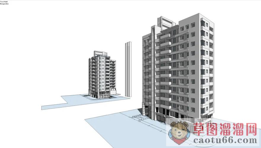 公寓建筑住宅SU模型 1