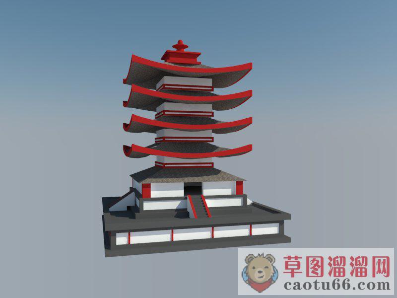 江户时代古建筑SU模型 1