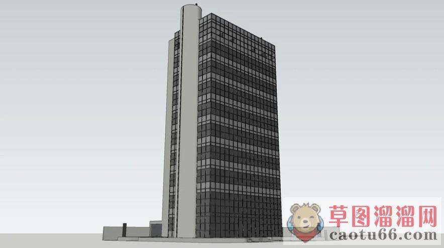 高层办公楼建筑SU模型 1