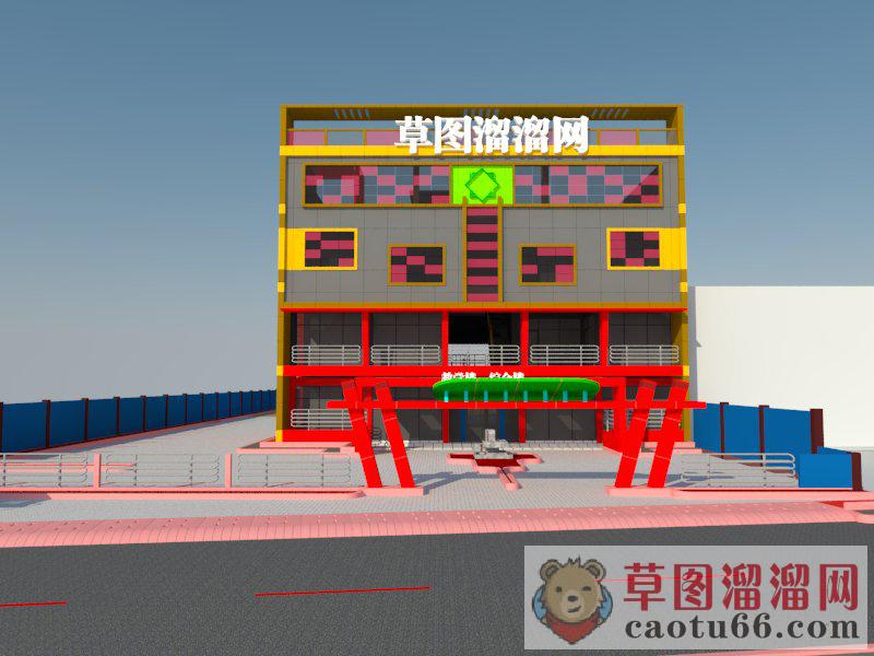 商业建筑学校SU模型 1