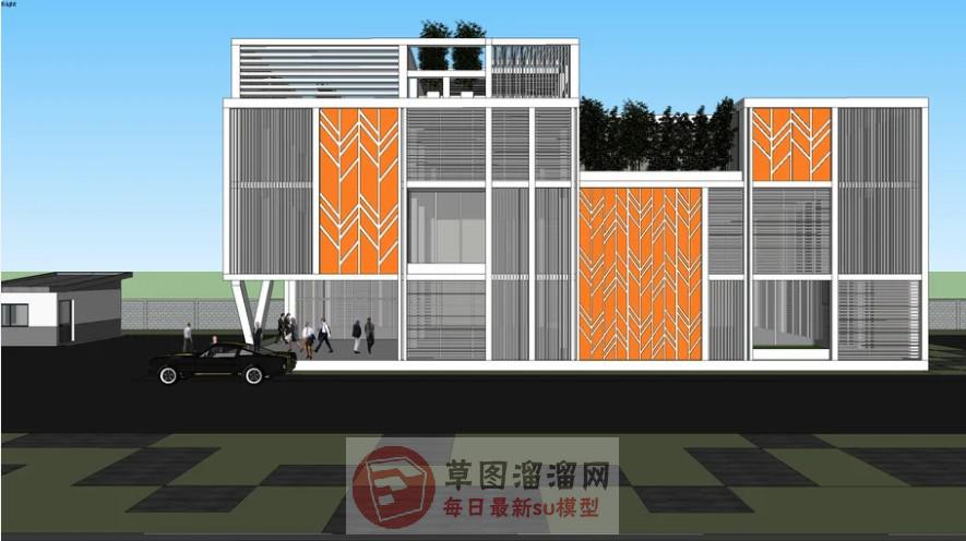 现代办公建筑楼房SU模型 1