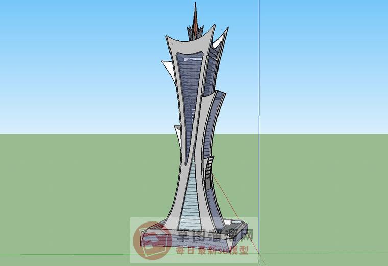 创意建筑塔SU模型 1