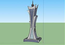 创意建筑塔SU模型 免费sketchup模型下载