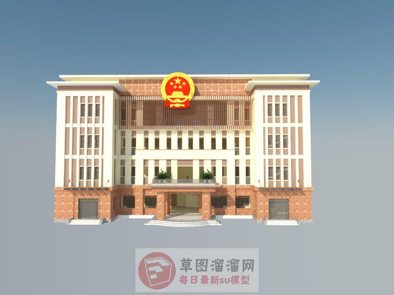 行政办公楼建筑SU模型 1