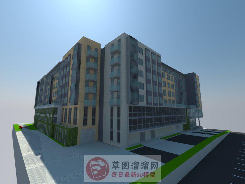 商业综合体建筑SU模型 1