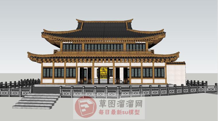 寺庙建筑SU模型 3