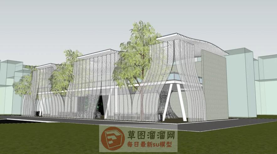 树形建筑观景台SU模型 1